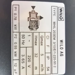 Sirkulasjonspumpe MHIL 203-3/10/E/1 220Vac -Møbler Salgsbutikk org 20170803 143956