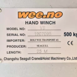Manuell Vinsj Toppmontert Sveiv 500 Kg 25 Meter Syrefast Vaier -Møbler Salgsbutikk org Vinsj20med20toppmontert20sveiv20500kg202520m20syrefast20wire20Artikkelnr2023076 05