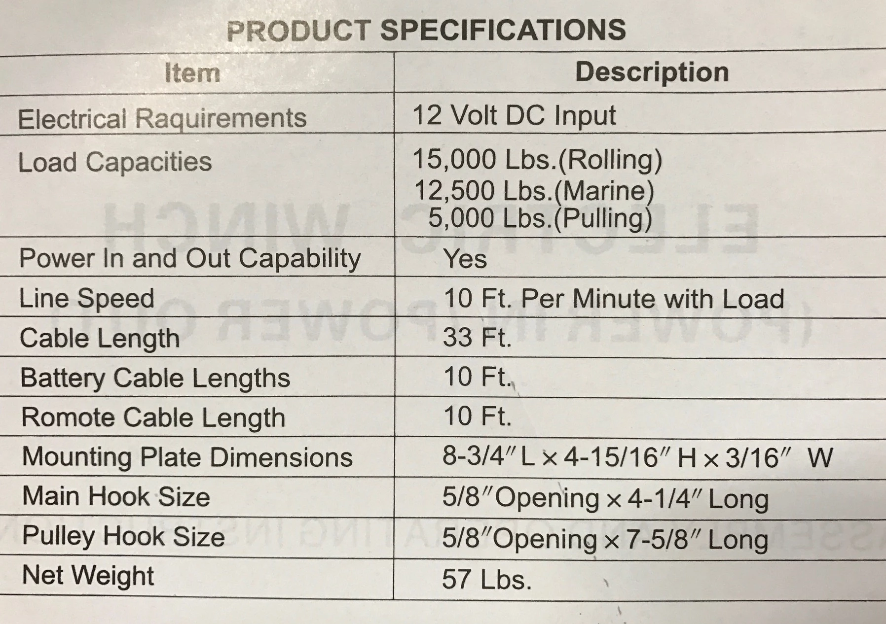 Elektrisk Vinsj 1100 Kg 10 Meter Line 9 Elektrisk Vinsj 1100 Kg 10 Meter Line - Bilde 7