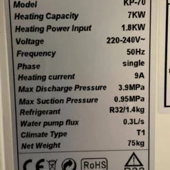 Varmepumpe EcoWee KP70 7,0 Kw Luft Til Vann WIFI -Møbler Salgsbutikk org varmepumpe ecowee 10